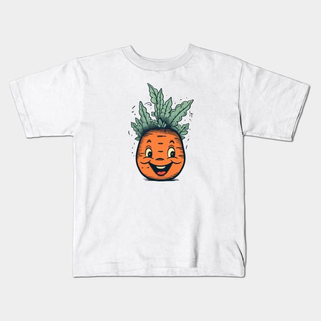 Vintage cartoon carrot Kids T-Shirt by stkUA